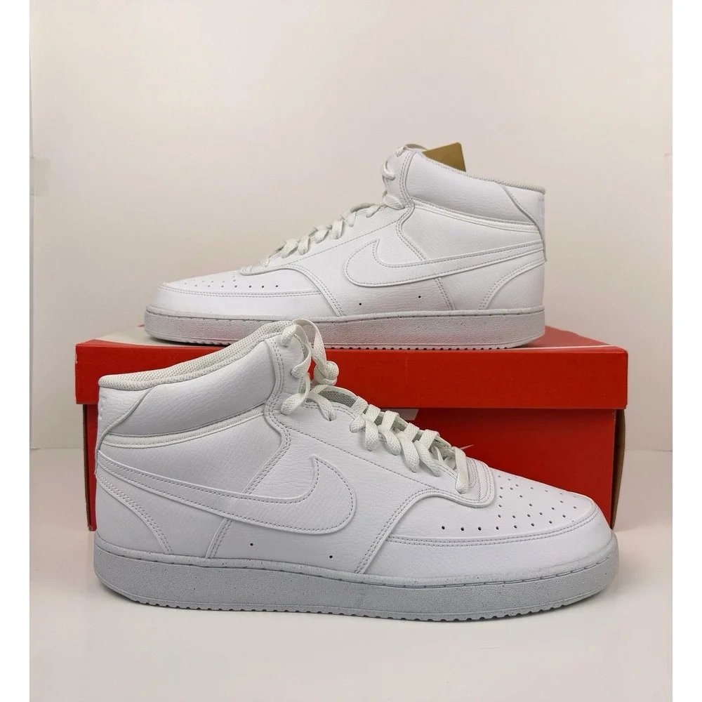 NIKE Court Vision‎ Mid NN Sneakers Men's Size 14 White/White DN3577-100